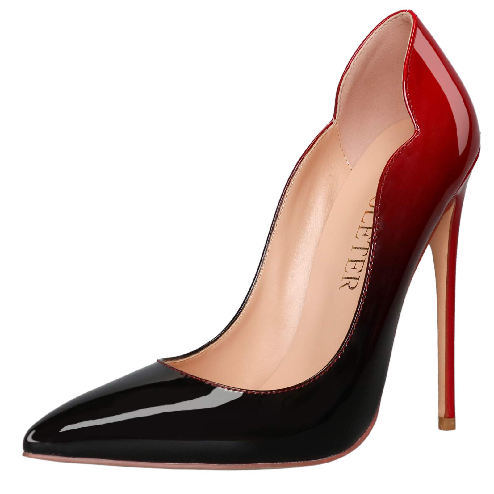 COLETER Women's 4.72 Inch/12cm Pointed Toe Stiletto High Heels - Elegant Dress Shoes for Evening Party, Prom, Wedding & Special Occasions