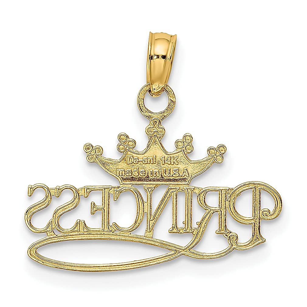 10K Solid Yellow Gold Royal Princess Crown Pendant Necklace - Elegant Jewelry Gift for Women, Perfect for Weddings, Anniversaries & Special Occasions