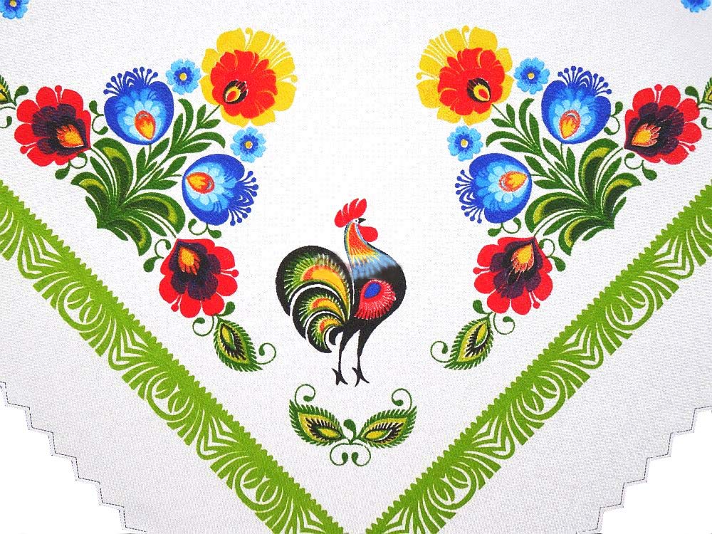 Authentic Polish Rooster Folk Art Table Linen Topper - 31