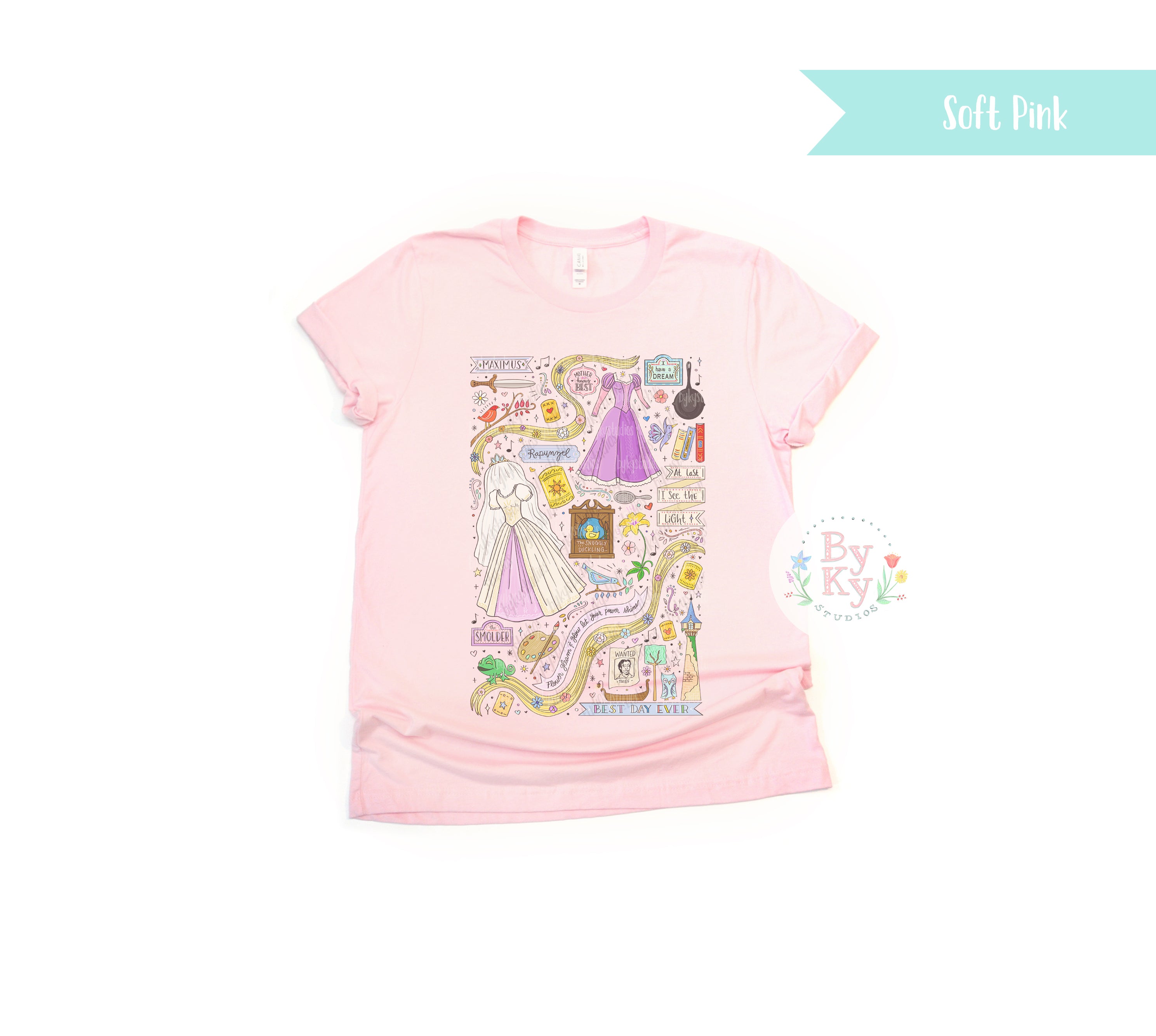 Rapunzel Princess Unisex T-Shirt - Disney Inspired Casual Wear for Kids & Adults | Perfect for Cosplay, Birthday Parties & Disney Theme Events