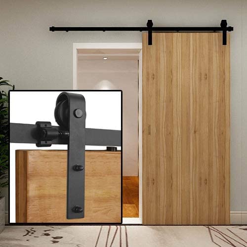 TSMST 6FT Heavy Duty Sliding Barn Door Hardware Kit - 2 PCS Spliced Track for 36