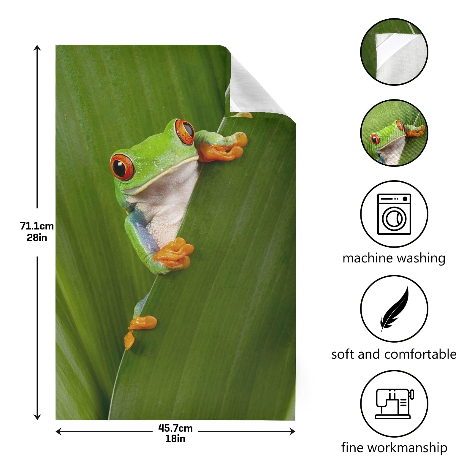 Premium Green Leaf Dish Towels Set - 18