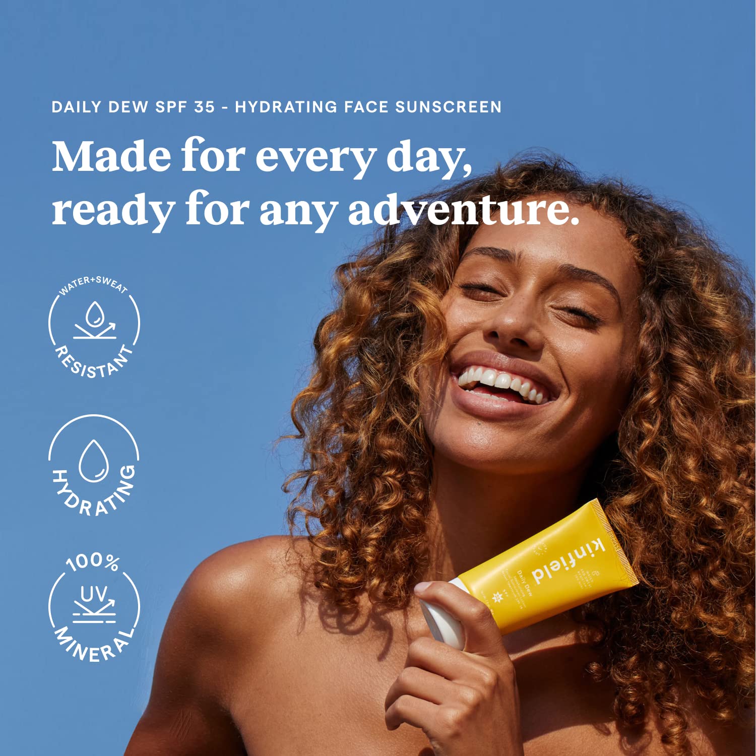 Kinfield Mini Daily Dew SPF 35 Hydrating Mineral Sunscreen - Broad Spectrum, Water Resistant, Reef Safe & Cruelty Free - 12 Pack (0.25oz Each) - Perfect for Travel, Gym & Everyday Sun Protection