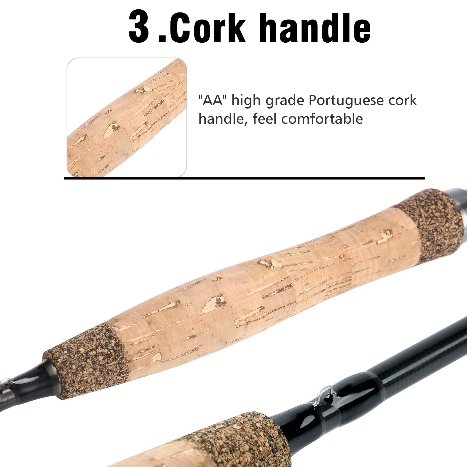Sougayilang 4-Piece 9-Foot Lightweight Fly Fishing Rod - Ultra Portable Travel Fishing Pole for Trout, Salmon, Sunfish - Perfect for Backpacking, Camping & River Fishing Adventures