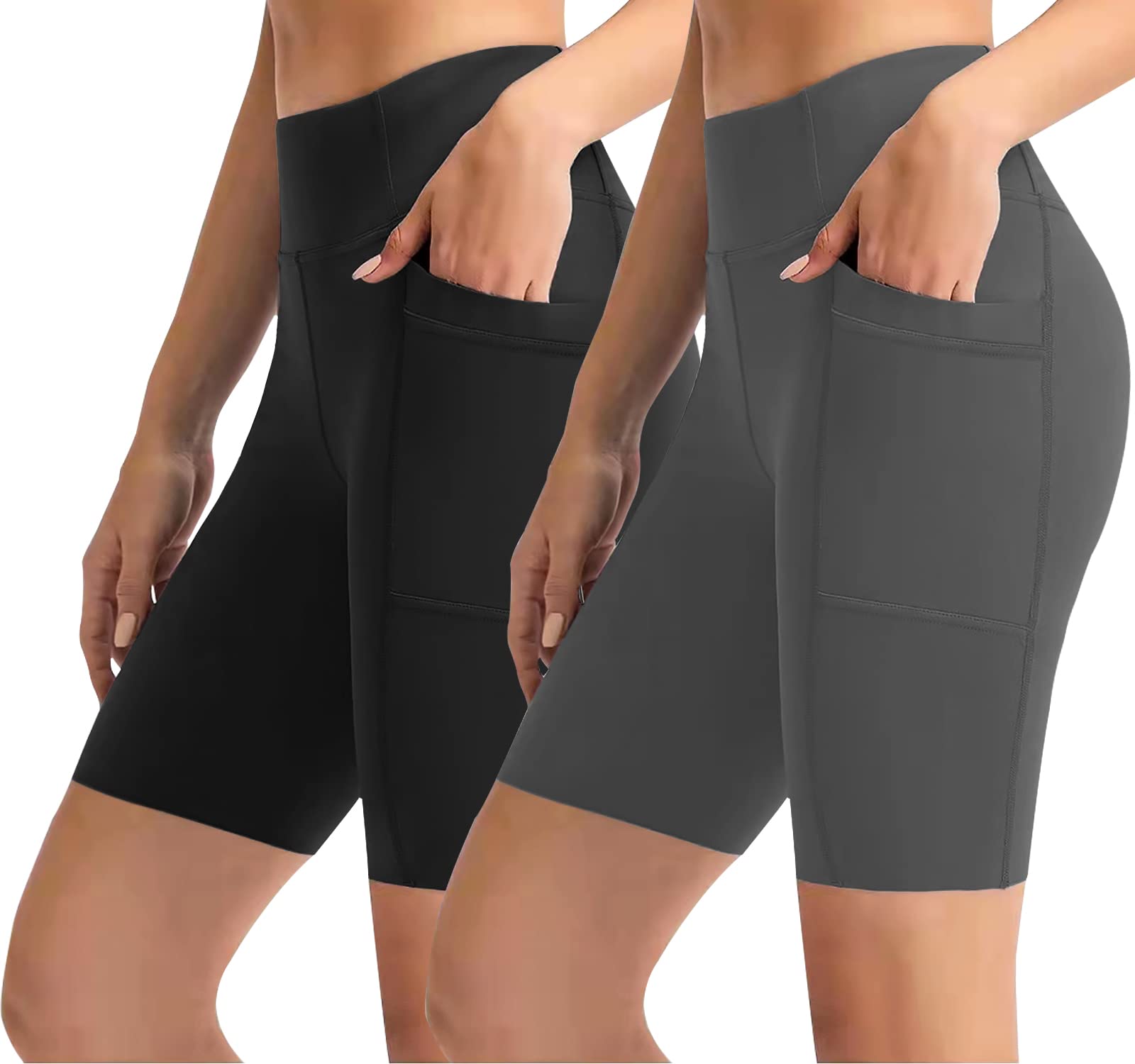 **High Waist Biker Shorts for Women - 8'' Workout Yoga Running Shorts with Pockets | Soft & Breathable Summer Activewear for Gym, Lounge & Travel**