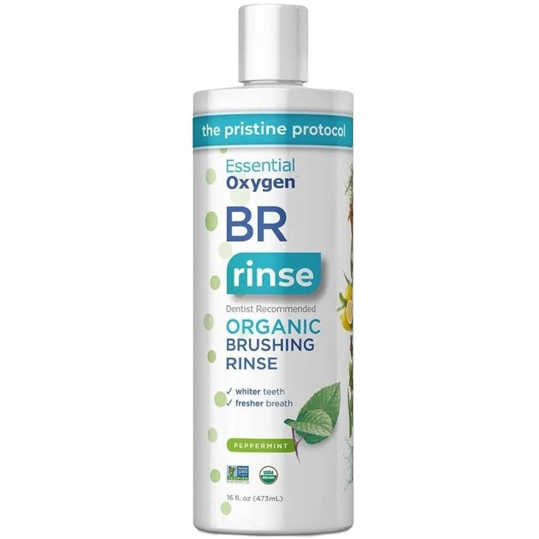 Organic Essential Oxygen Brushing Rinse - 16oz (473mL) Natural Mouthwash for Fresh Breath & Oral Hygiene - Perfect for Daily Use, Travel & Post-Dental Care