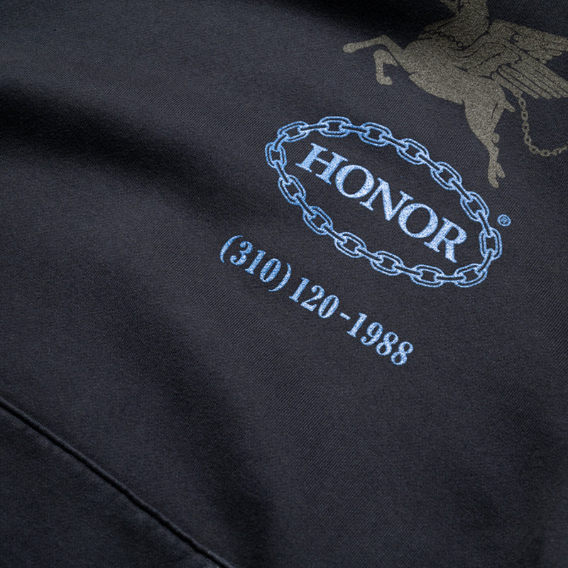 Honor The Gift Hellhound Towing Hoodie - Black Men's Pullover Sweatshirt | Streetwear Fashion for Urban Style & Casual Wear