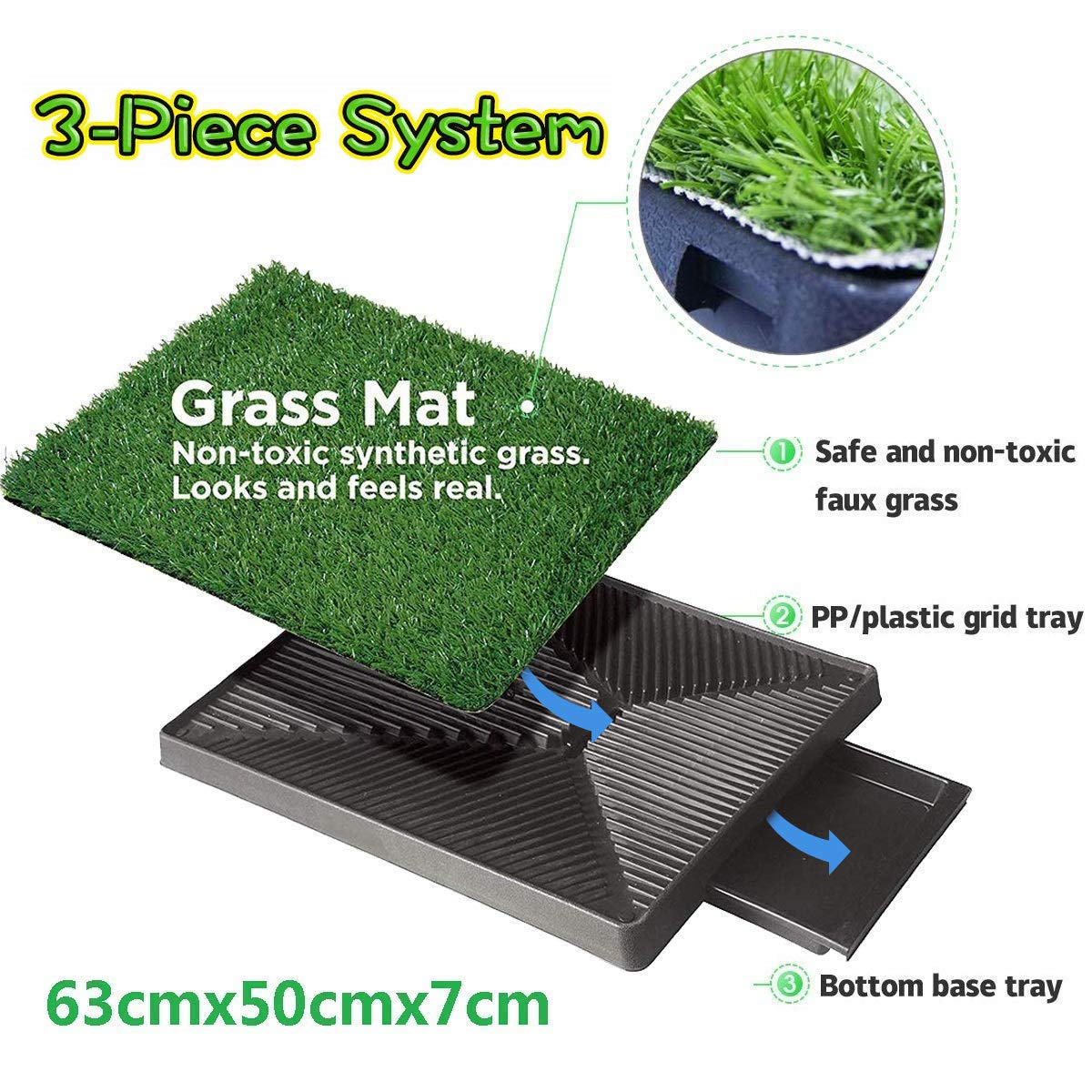 Sailnovo Indoor Dog Potty with Artificial Grass - Portable Puppy Training Pad for Small Dogs & Pets - Perfect for Apartments, Travel & Housebreaking