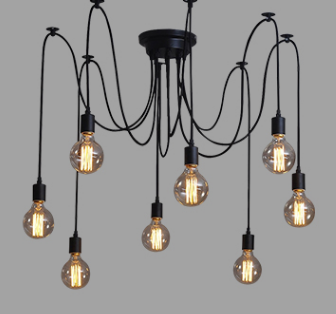 Gundersen Industrial Rustic Chandelier with Spider Leg Design - Perfect for Farmhouse, Loft & Industrial Style Dining Room Lighting
