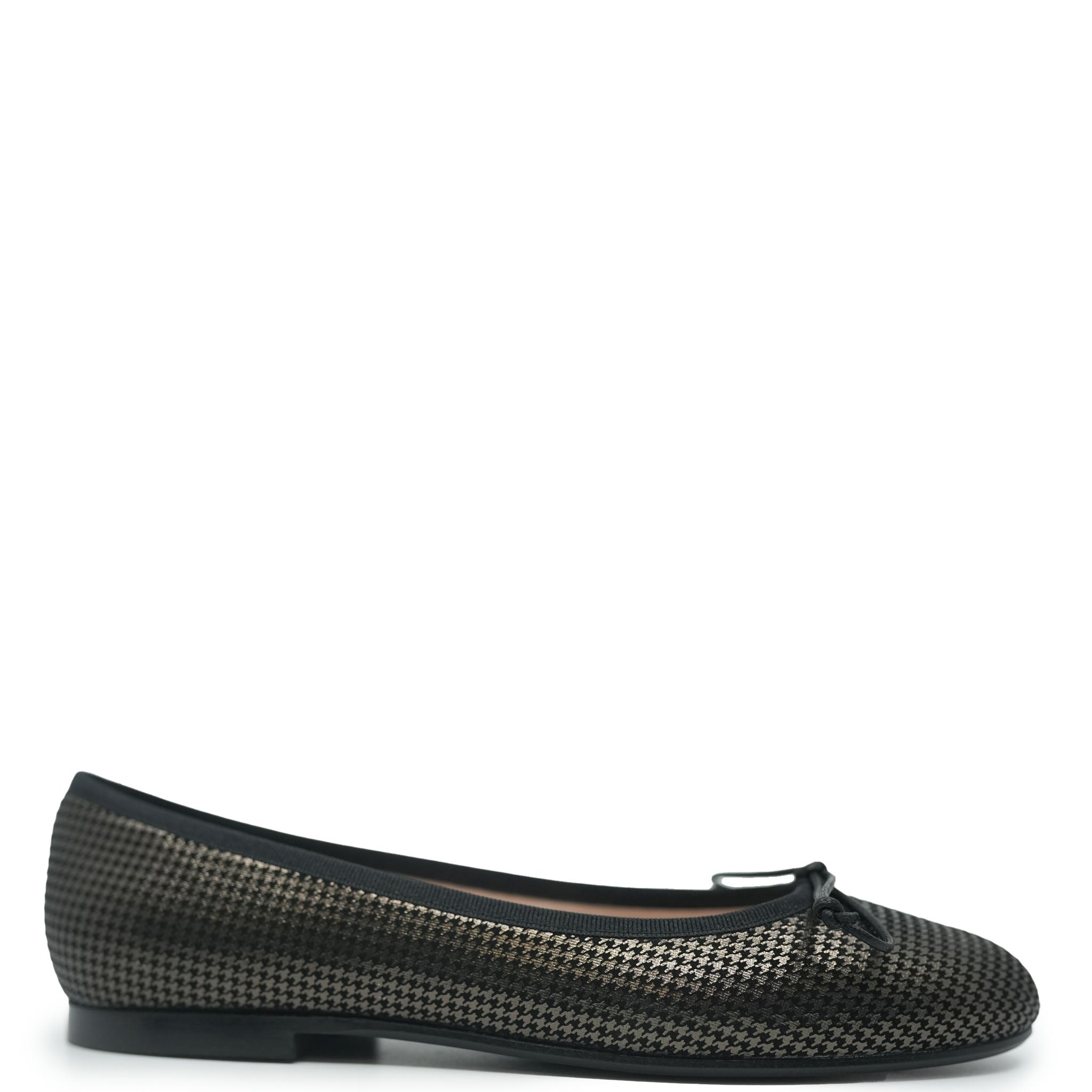 Beberlis Pewter Houndstooth Ballet Flats - Women's Comfortable Slip-On Shoes for Work, Office & Casual Wear