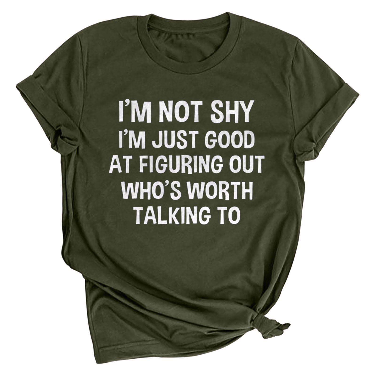 Funny Saying Women's T-Shirts - Cute Short Sleeve Round Neck Tee with Letter Print for Summer | Perfect for Casual Outings, Beach Trips & Girls' Night Out