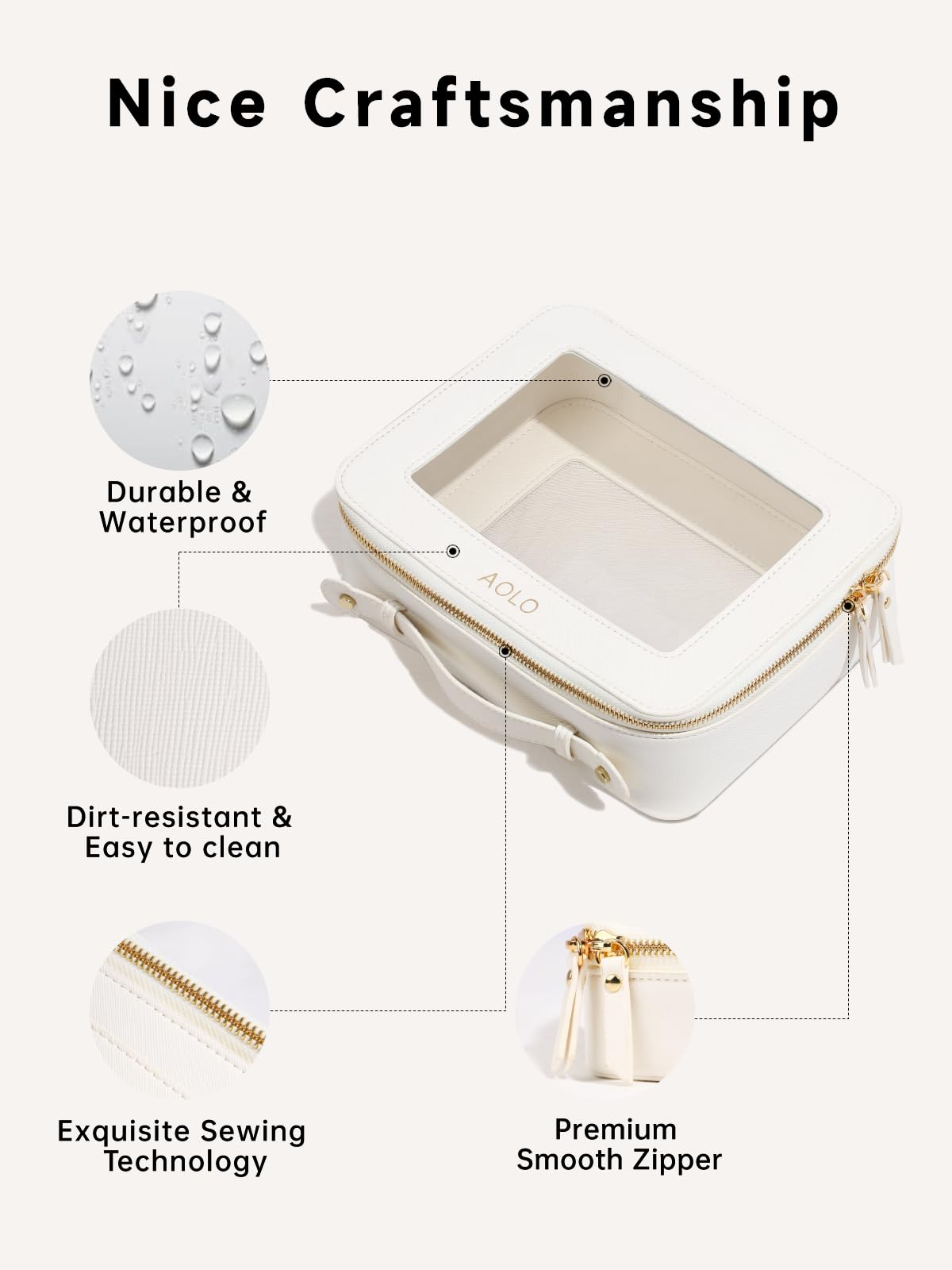 AOLO Clear Travel Makeup Bag - TSA Approved Cosmetic Organizer for Women | Perfect for Carry-on & Daily Use