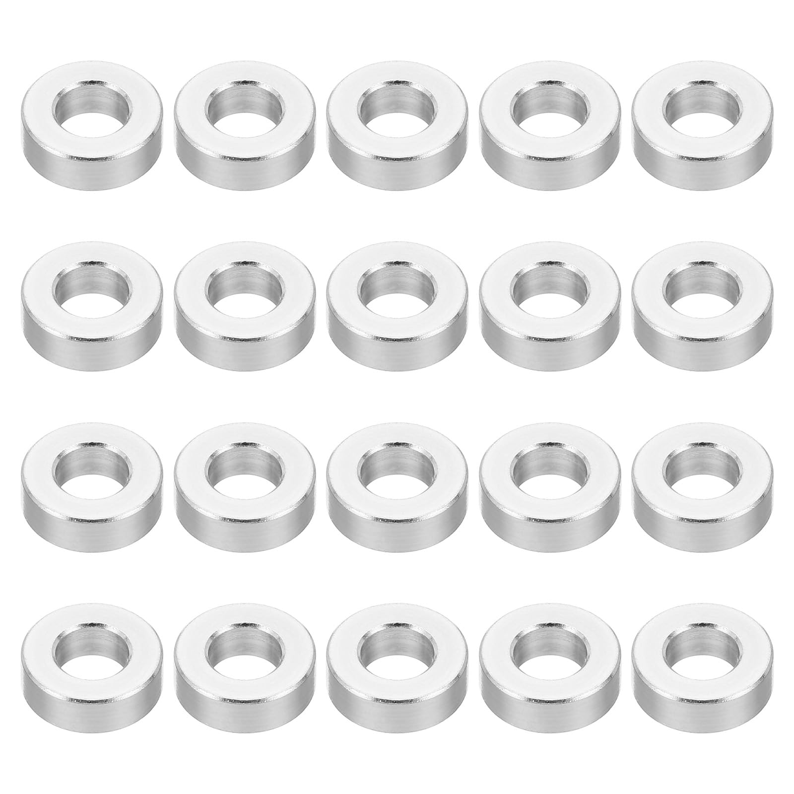 20 Pcs M6 Aluminum Spacers - 6.2mm ID x 12mm OD x 4mm L Round Metal Standoffs for 1/4