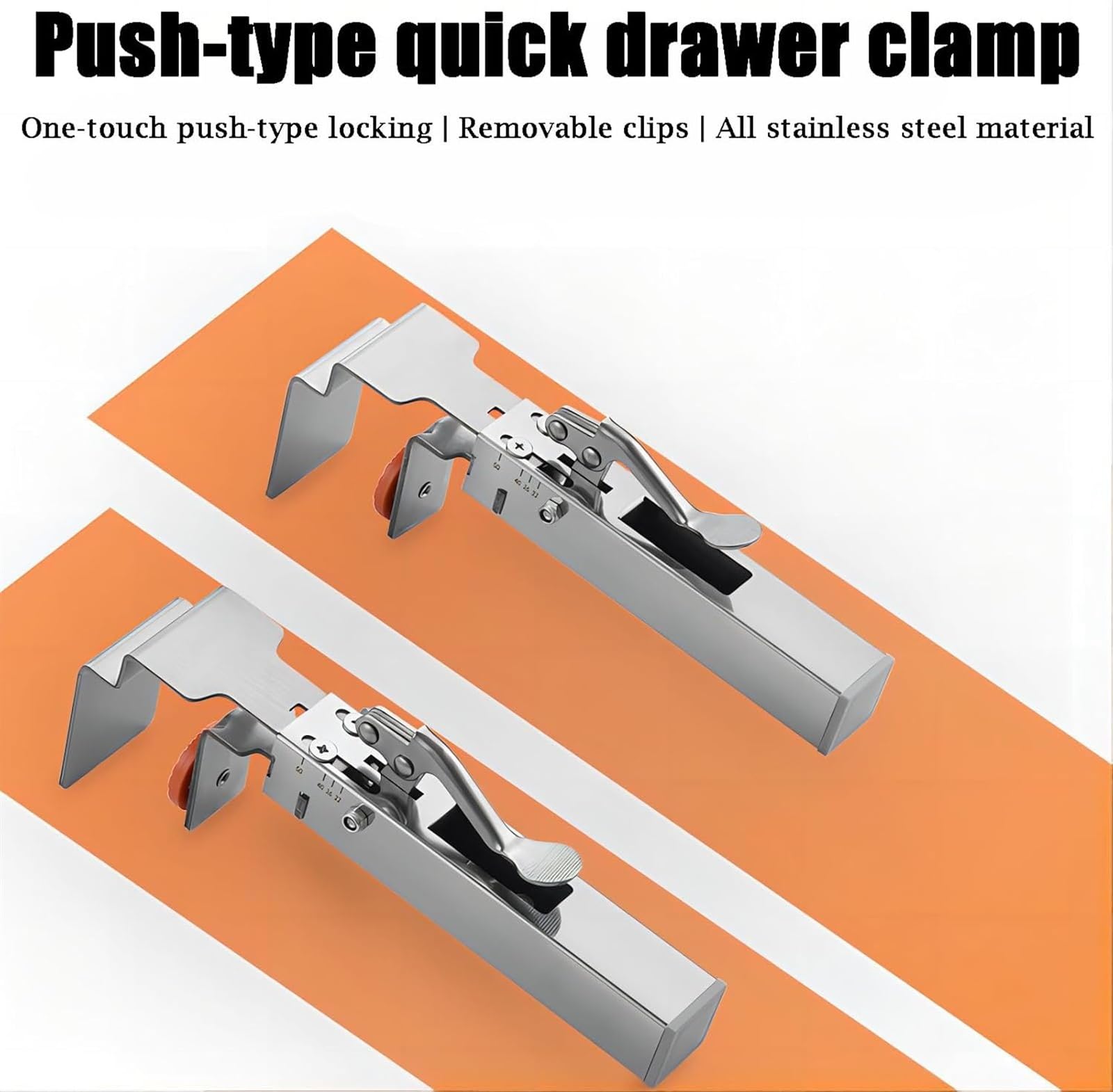 Adjustable No-Drill Drawer Fixing Clamps - Quick Release Cabinet Clamps for Woodworking & DIY Projects - Perfect for Kitchen Cabinets, Office Desks & Furniture Repair (2-Pack)