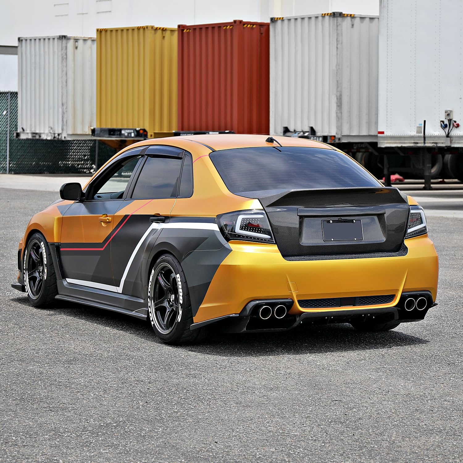 Spec-D Tuning Black Sequential LED Tail Lights with White LED Bar for 2008-2011 Subaru Impreza & WRX - Left & Right Pair Assembly - Upgrade Your Ride for Night Driving & Car Shows