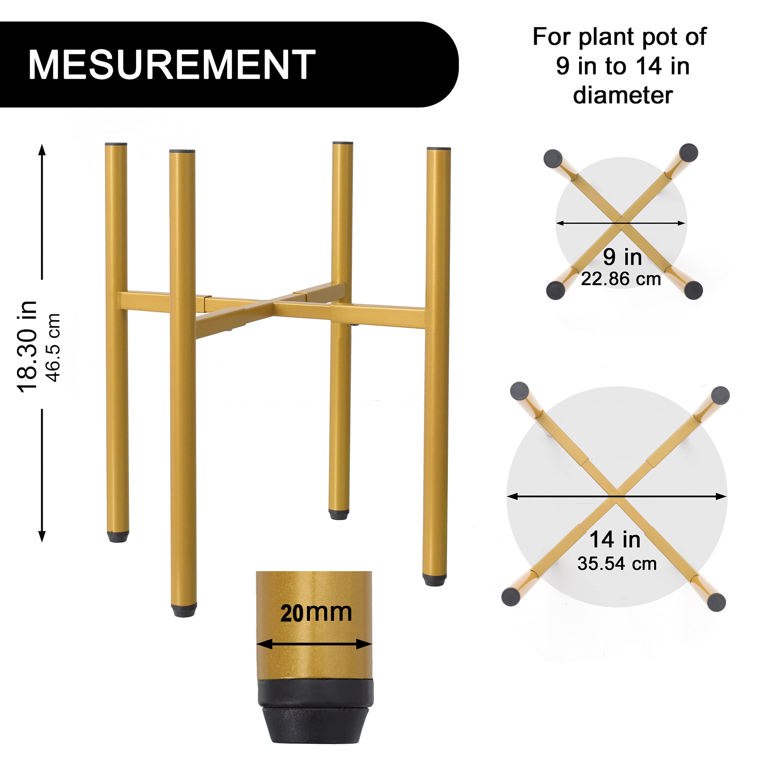 Adjustable Metal Plant Stand Indoor Outdoor - Heavy Duty Flower Pot Holder 9