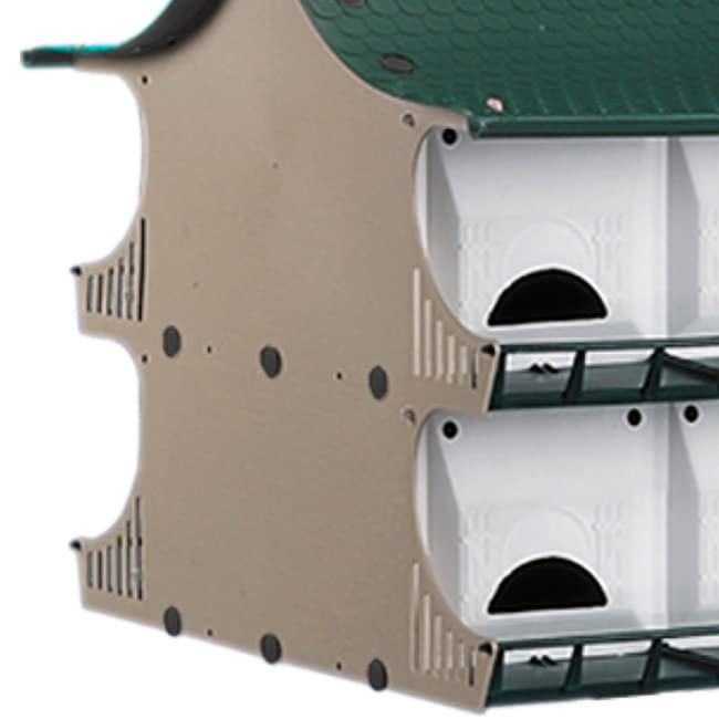 4 Pack S&K Purple Martin Bird Houses - White & Green PBH-12 for Outdoor Garden, Backyard Birdwatching & Wildlife Habitat
