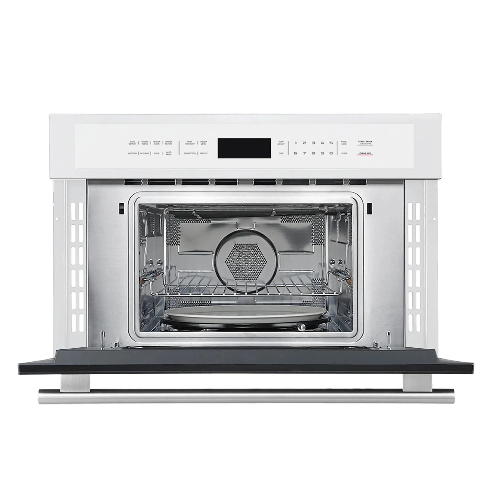 Forno Oliena FMWDR3093 30-Inch White Microwave Oven with Stainless Steel Handle - 30WHT Compact Countertop Microwave for Kitchen, Dorm, Office & Small Spaces
