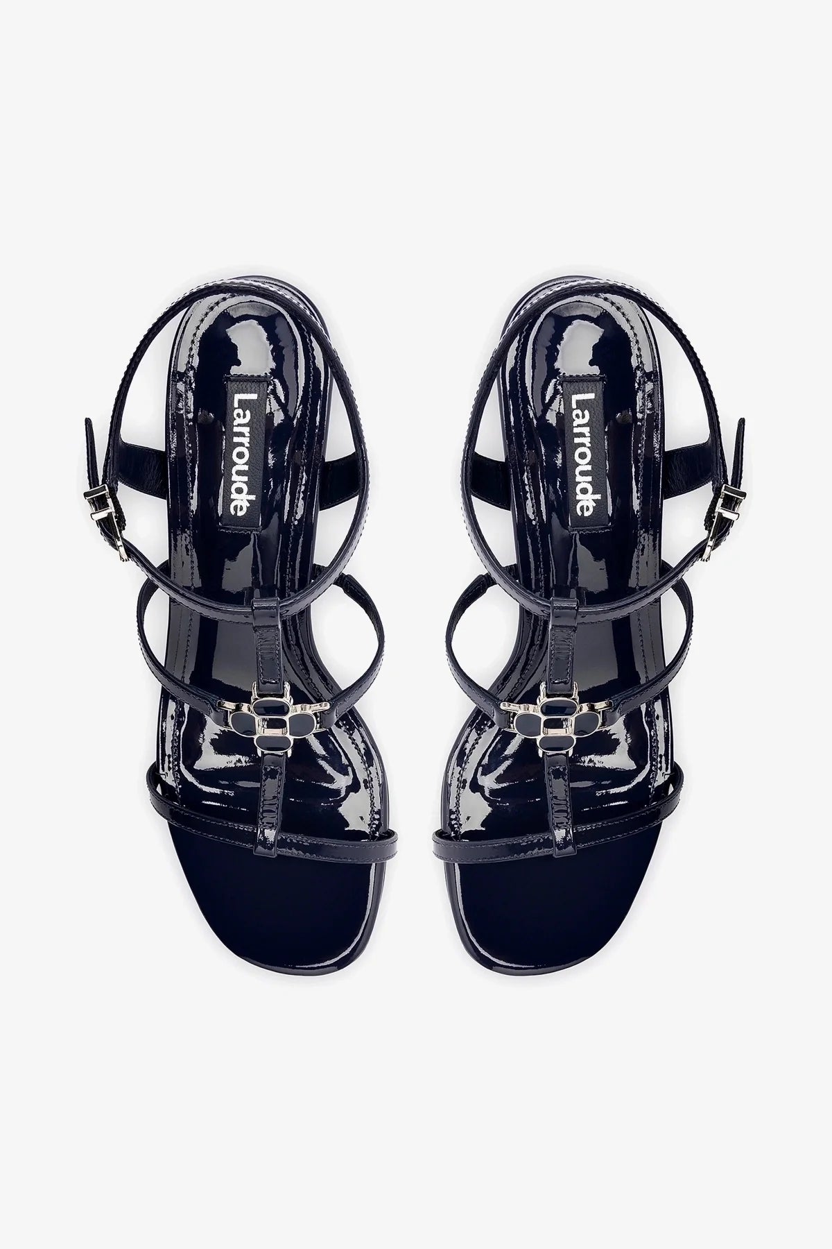 Hana Block Women's Navy Patent Leather Heels - Stylish Dress Shoes for Work, Parties & Special Occasions