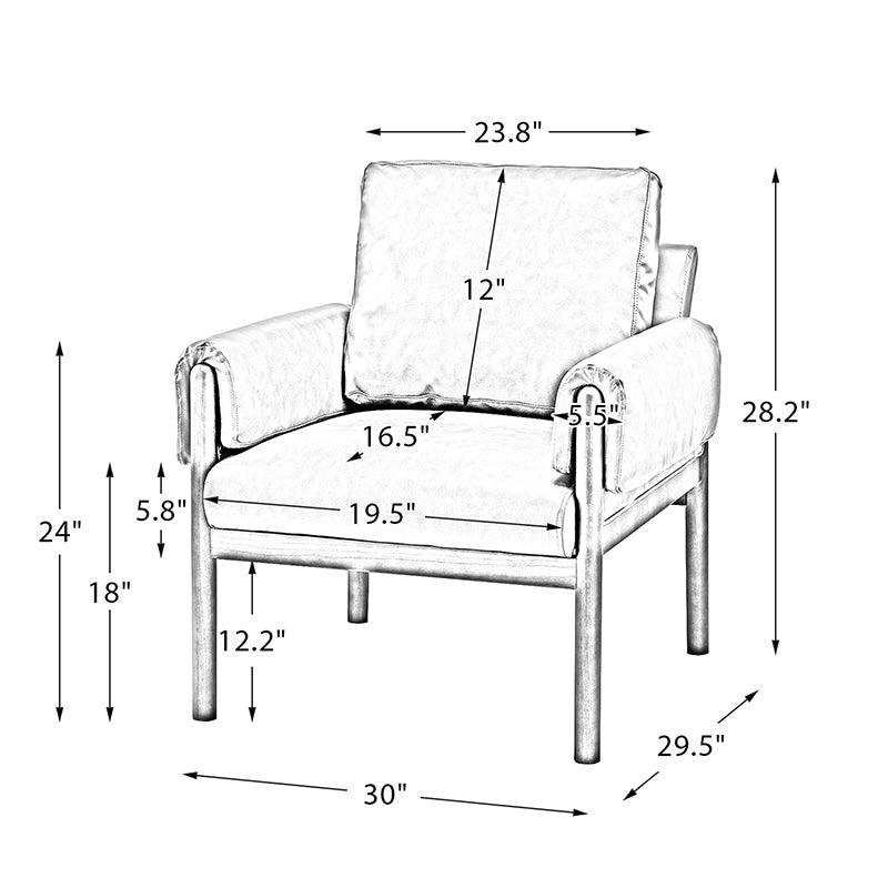 Henry Vegan Leather Armchair - Modern PU Leather Lounge Chair for Living Room, Office & Bedroom - Comfortable Mid-Century Style Accent Chair with Sturdy Metal Legs