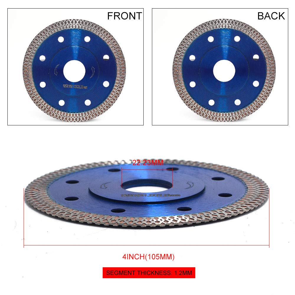 4 Inch Ultra Thin Diamond Tile Blade - Premium Porcelain Saw Blade for Cutting Porcelain, Granite & Marble - Perfect for DIY Home Renovation & Professional Tile Installation (4 Inch)