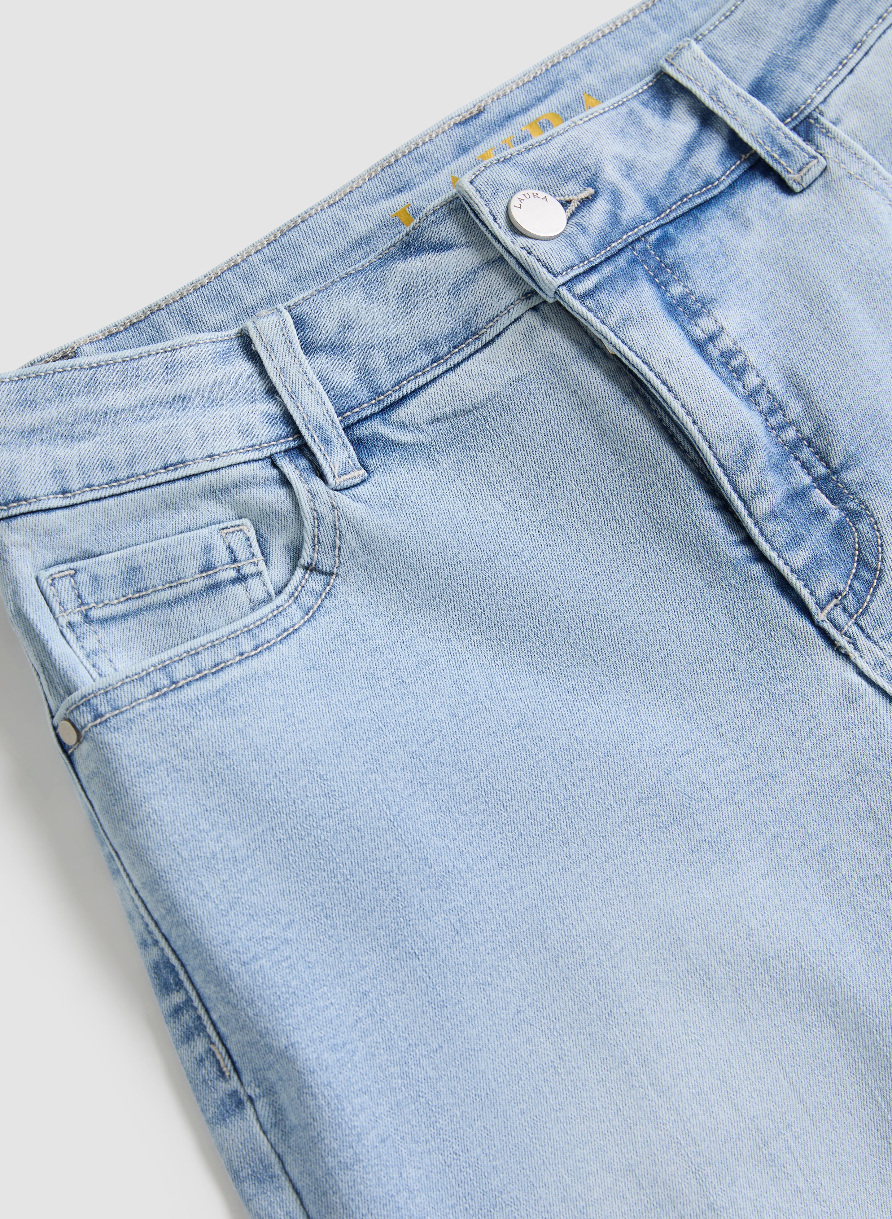 Stylish Women's Denim Bermuda Shorts - High Waisted, Comfortable & Stretchy for Summer Casual Wear | Perfect for Beach, Travel & Everyday Outfits