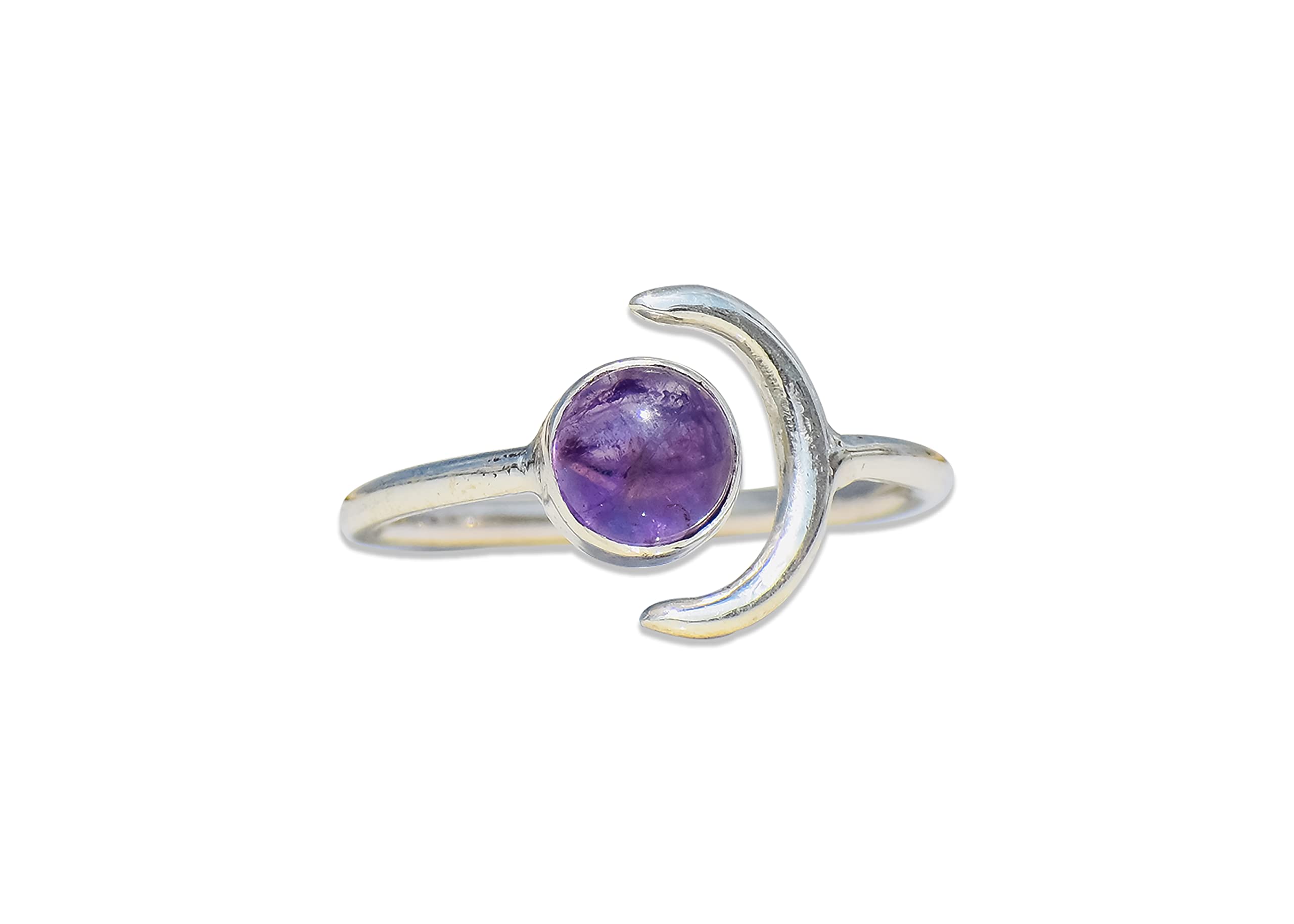 925 Sterling Silver Amethyst Ring - Handmade Boho Hippie Gemstone Jewelry, Dainty Minimalist Ring for Women | Perfect for Everyday Wear, Gift Giving & Spiritual Healing