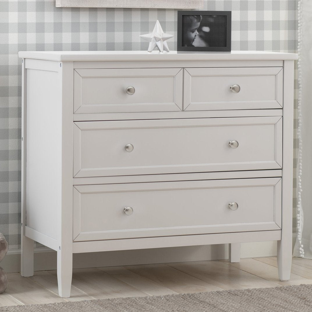 Classic 3 Drawer Wooden Dresser for Bedroom - Sturdy Storage Chest with Smooth Gliding Drawers | Perfect for Bedroom Organization, Guest Room Furniture & Closet Storage