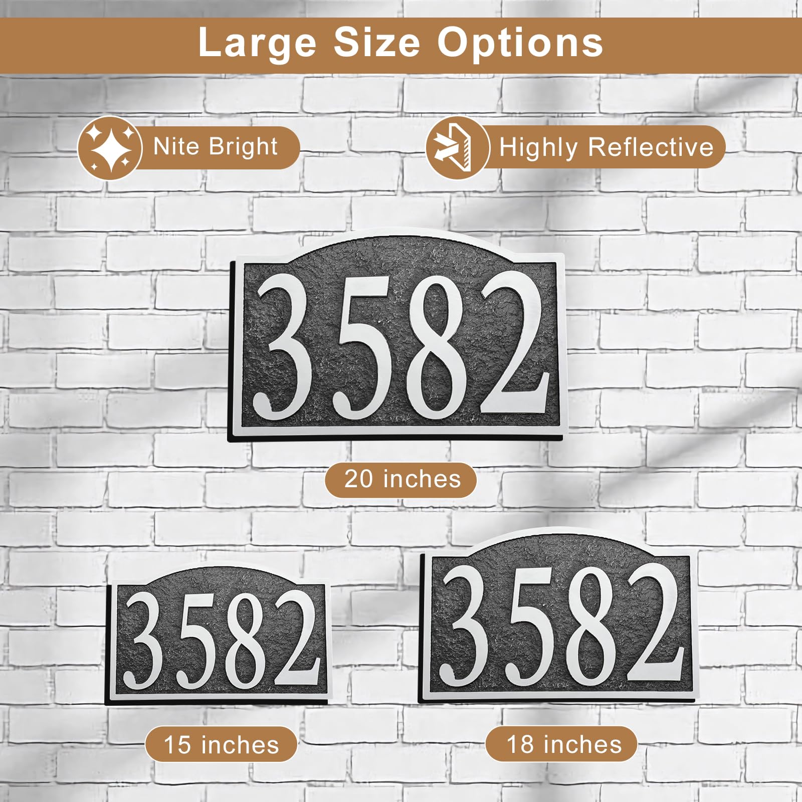 Custom Metal Address Plaque - Personalized House Number Sign for Outdoor Visibility (Home, Store, Yard, Garage, Apartment) - Rust-Proof & Fade-Resistant - High Visibility 911 Emergency Use