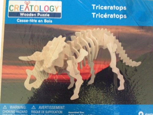 Triceratops Wooden Puzzle for Kids - Dinosaur Jigsaw Puzzle Toy for Learning & Fun - Perfect for Birthday Gifts, Classroom Activities & STEM Education