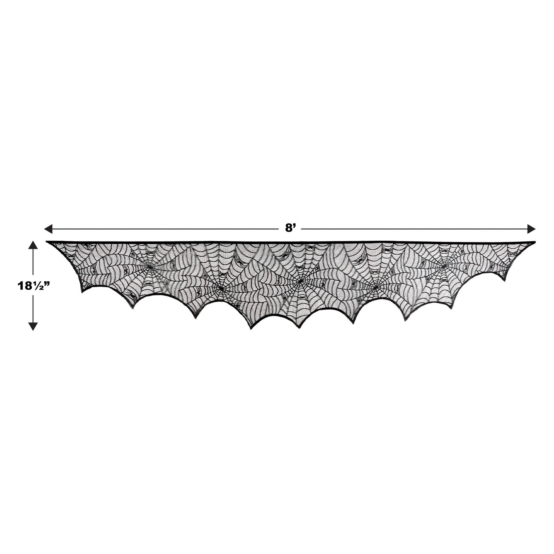 12 Pack Halloween Spider Web Mantel Scarf Decorations - Spooky Fireplace Drape for Halloween Party, Home & Outdoor Decor