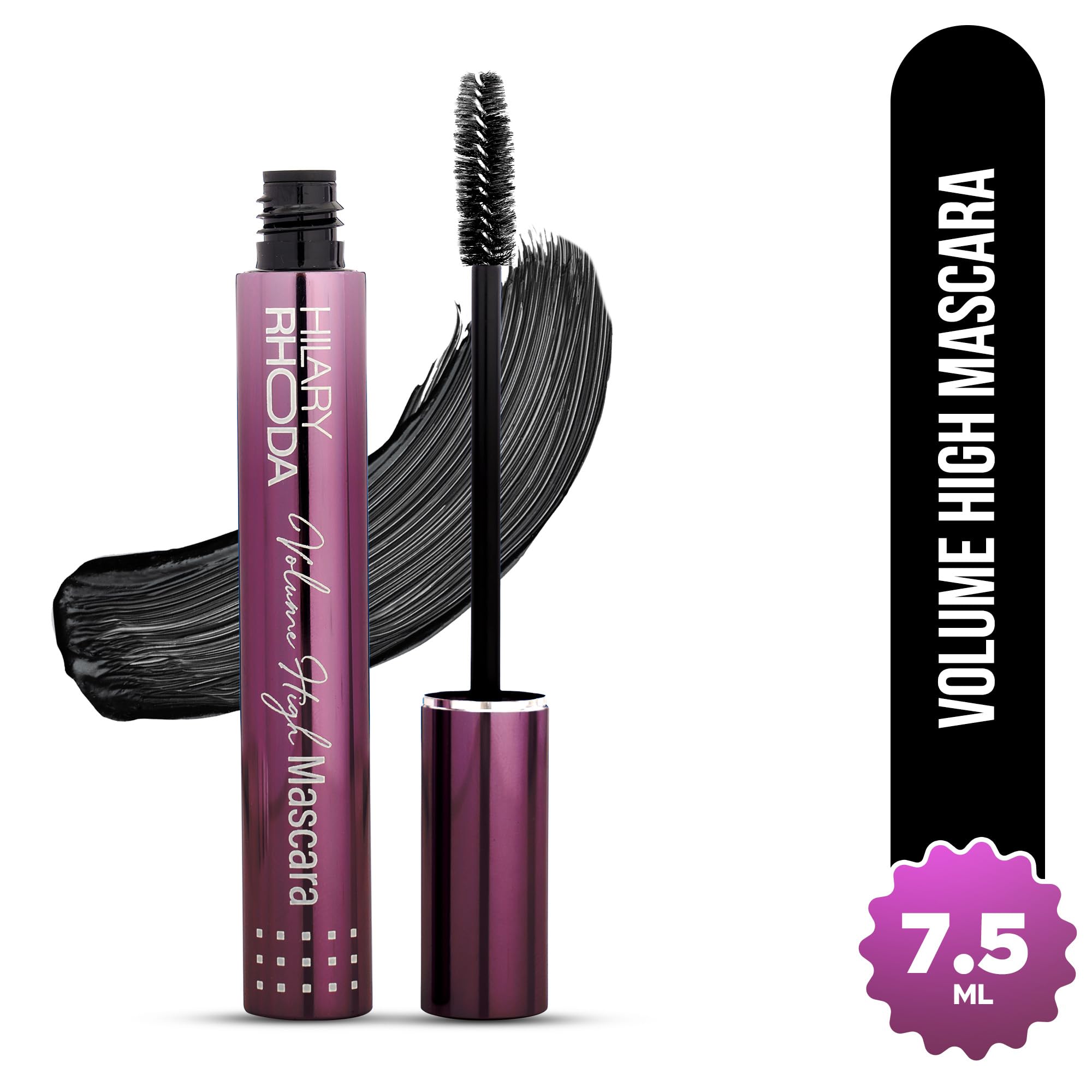 Hilary Rhoda Volume High Mascara - Smudge-Free, Waterproof Volumizing Mascara with Lash Lift Effect | Long-Lasting Black Mascara (7.5ml) for Dramatic Lashes | Perfect for Daytime, Night Out & Special Occasions