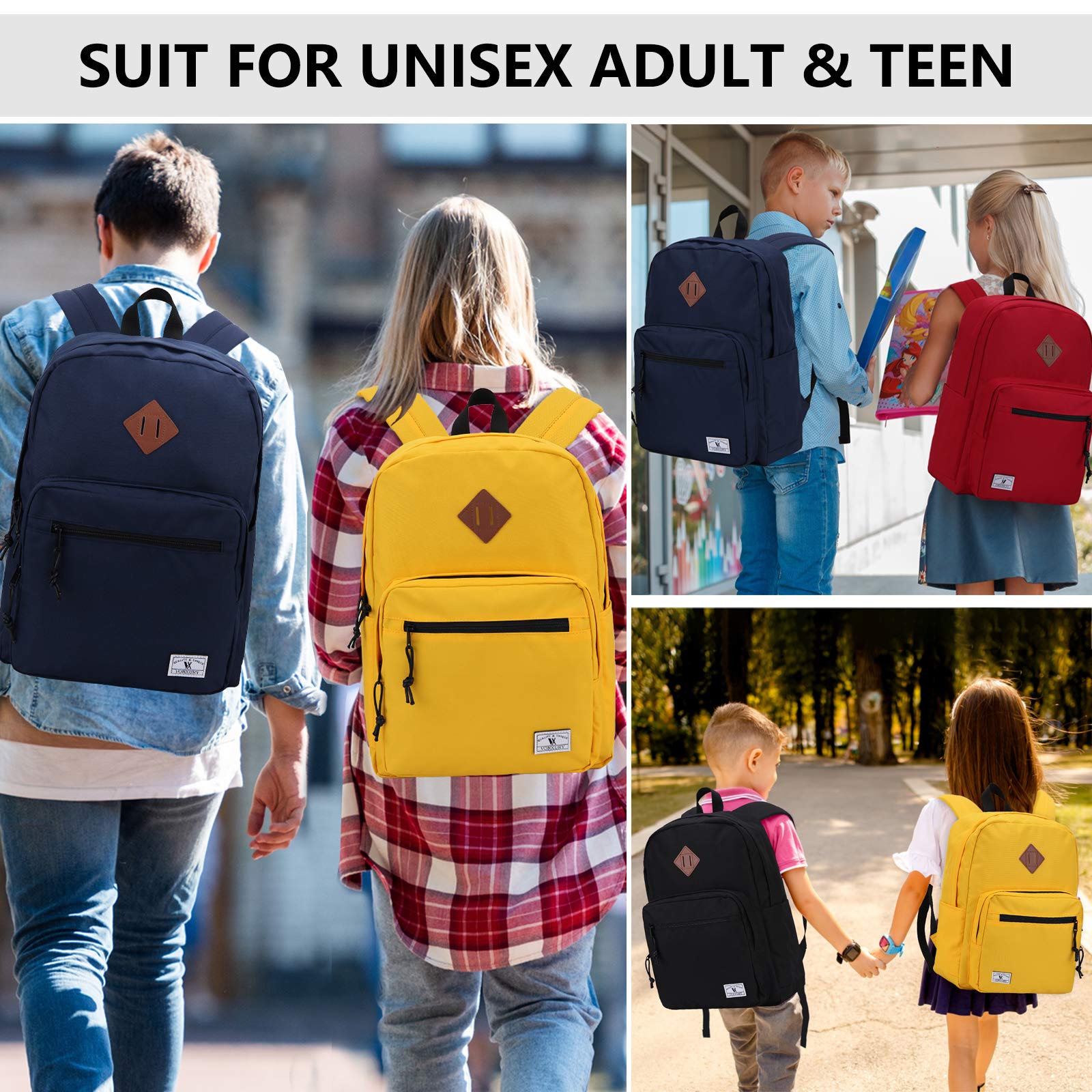 VX VONXURY Lightweight Classic Backpack for Men, Women & Kids - Durable School Bookbag for College, Travel & Daily Use | Perfect for Students, Commuters & Outdoor Adventures