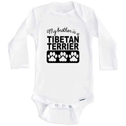 My Brother is a Tibetan Terrier Baby Bodysuit - Long Sleeve One-Piece Outfit for Infants | Perfect for Family Photos, Sibling Matching & Casual Wear