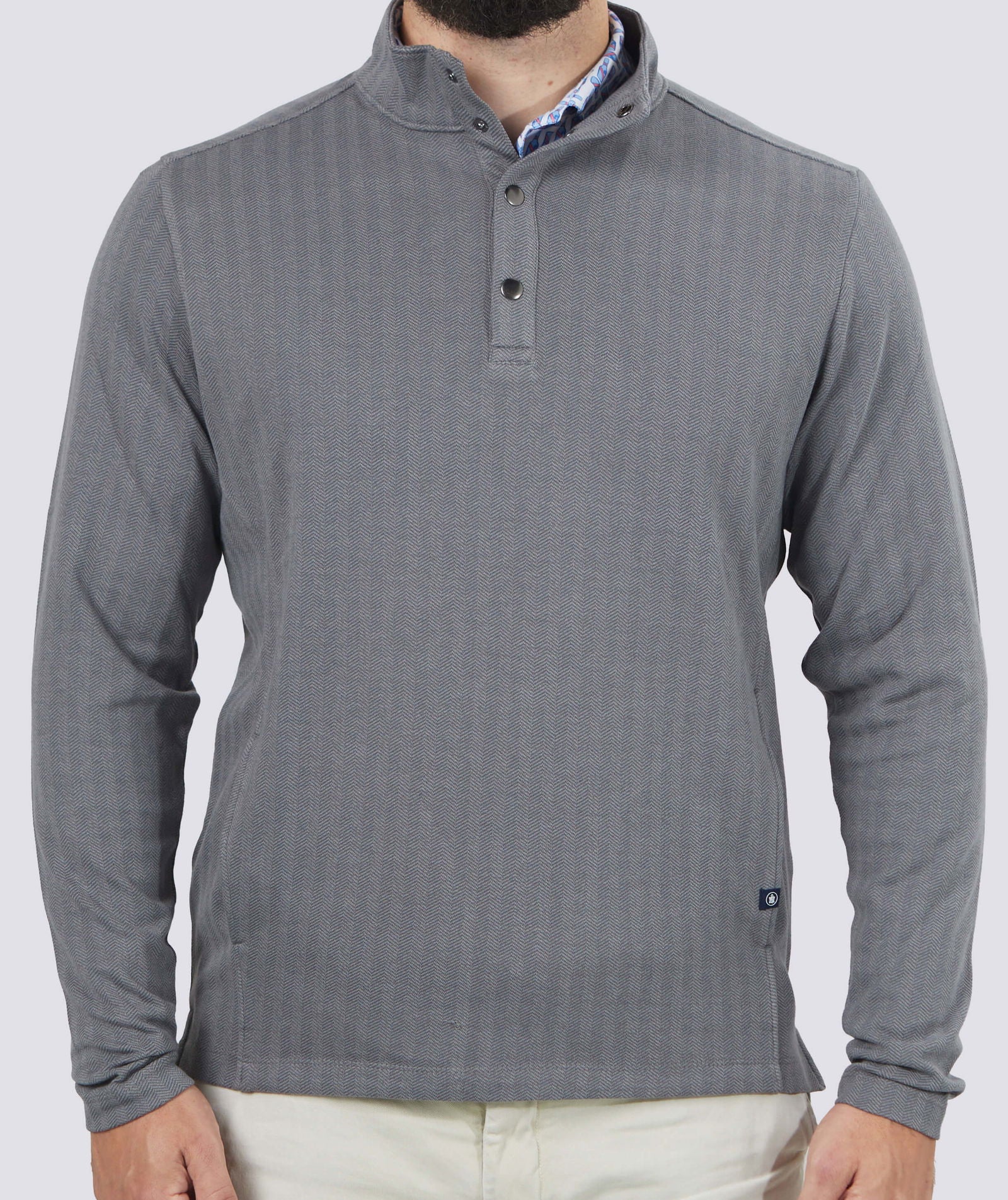 Troy Herringbone Quarter Snap Pullover - Stylish Men's Casual Shirt for Fall & Winter | Perfect for Outdoor Activities, Work & Everyday Wear