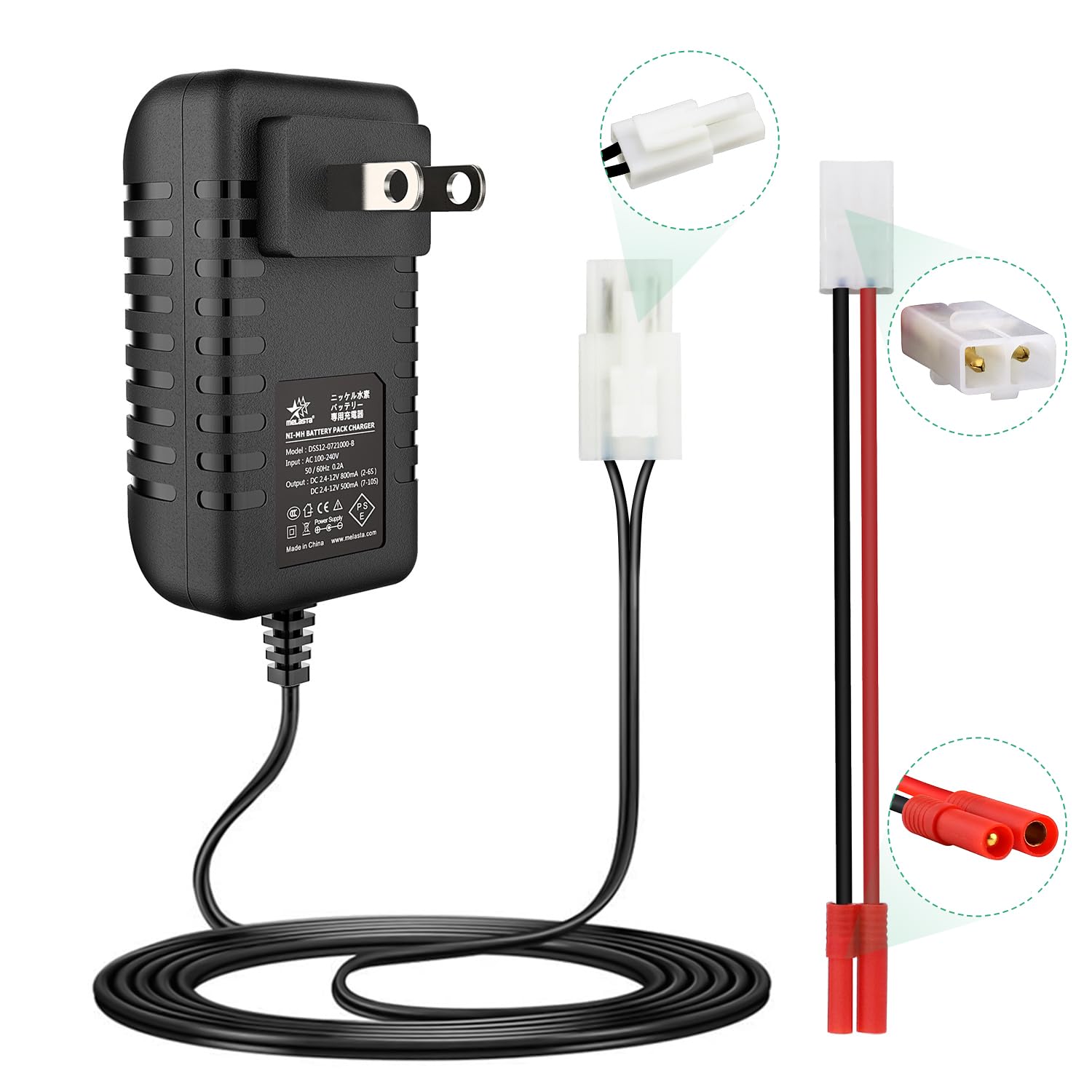 Melasta 7.2V-12V Universal RC Battery Charger for Redcat & Tamiya - Perfect for RC Cars & Drones