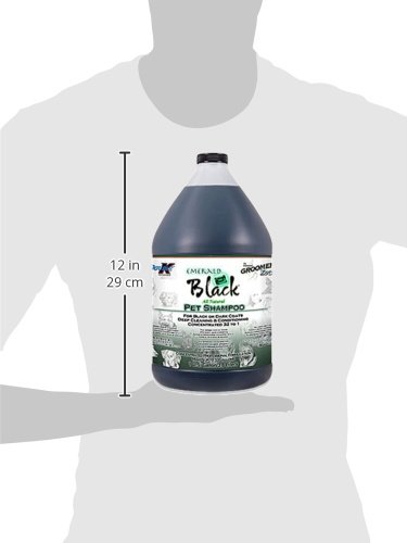 Groomers Edge Emerald Black Shampoo for Dogs - Deep Cleansing & Color Enhancing Pet Shampoo | Perfect for Black Coated Breeds & Show Dogs