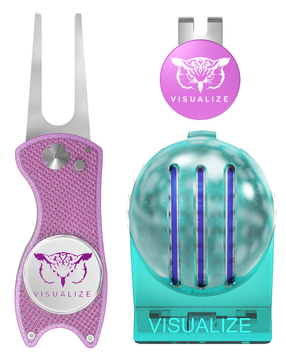 **VISUALIZE Golf Ball Marker Set - Original TRI-LINE & TRI-LINE Connect with Focal Point | Premium Golf Accessories & Gifts for Golf Enthusiasts | Perfect for Practice, Tournaments & On-Course Alignment**