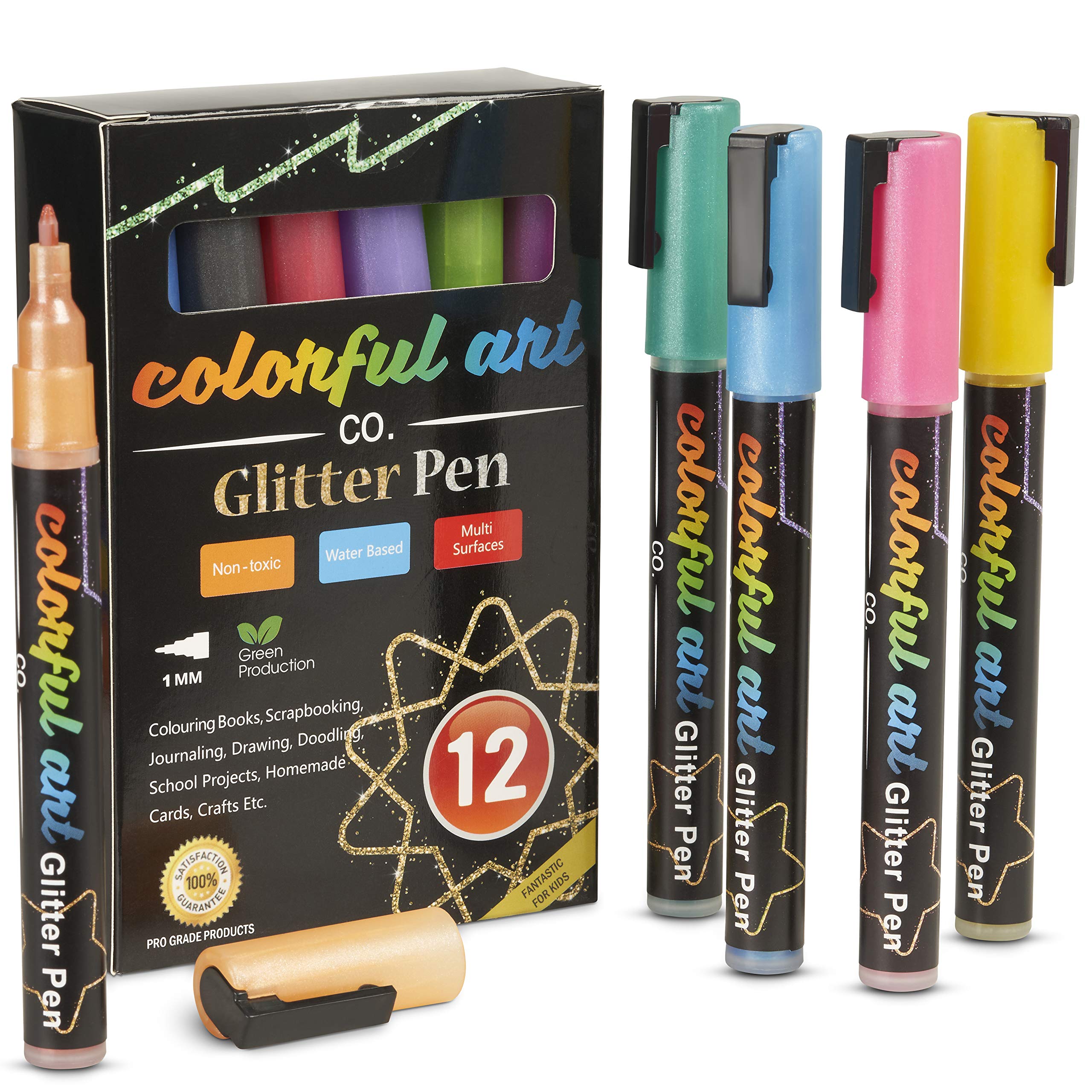 Colorful Art Co. Retractable Acrylic Paint Pens - 12 Vibrant Colors for DIY Crafts, Canvas Painting & Home Decor - Perfect for Artists, Students & Craft Lovers