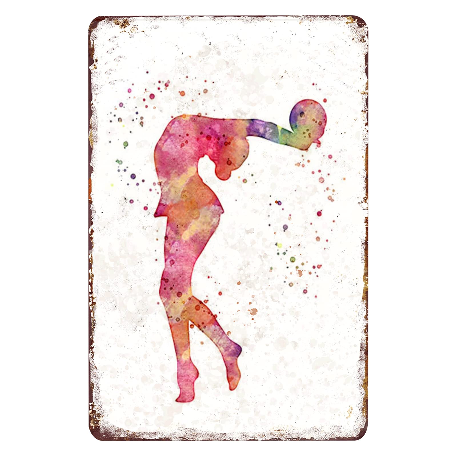 Rhythmic Gymnastics Metal Wall Art - 8x12 Inch Watercolor Decor for Living Room & Kitchen