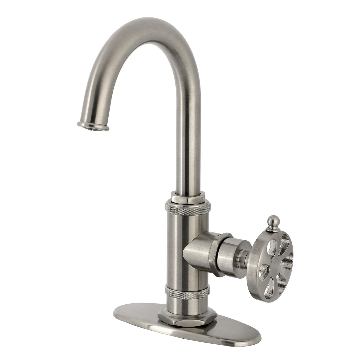 Belknap KSD8508RX Single Handle 1-Hole Deck Mount Bar Faucet in Brushed Nickel - Perfect for Kitchen, Bar, and RV Sinks
