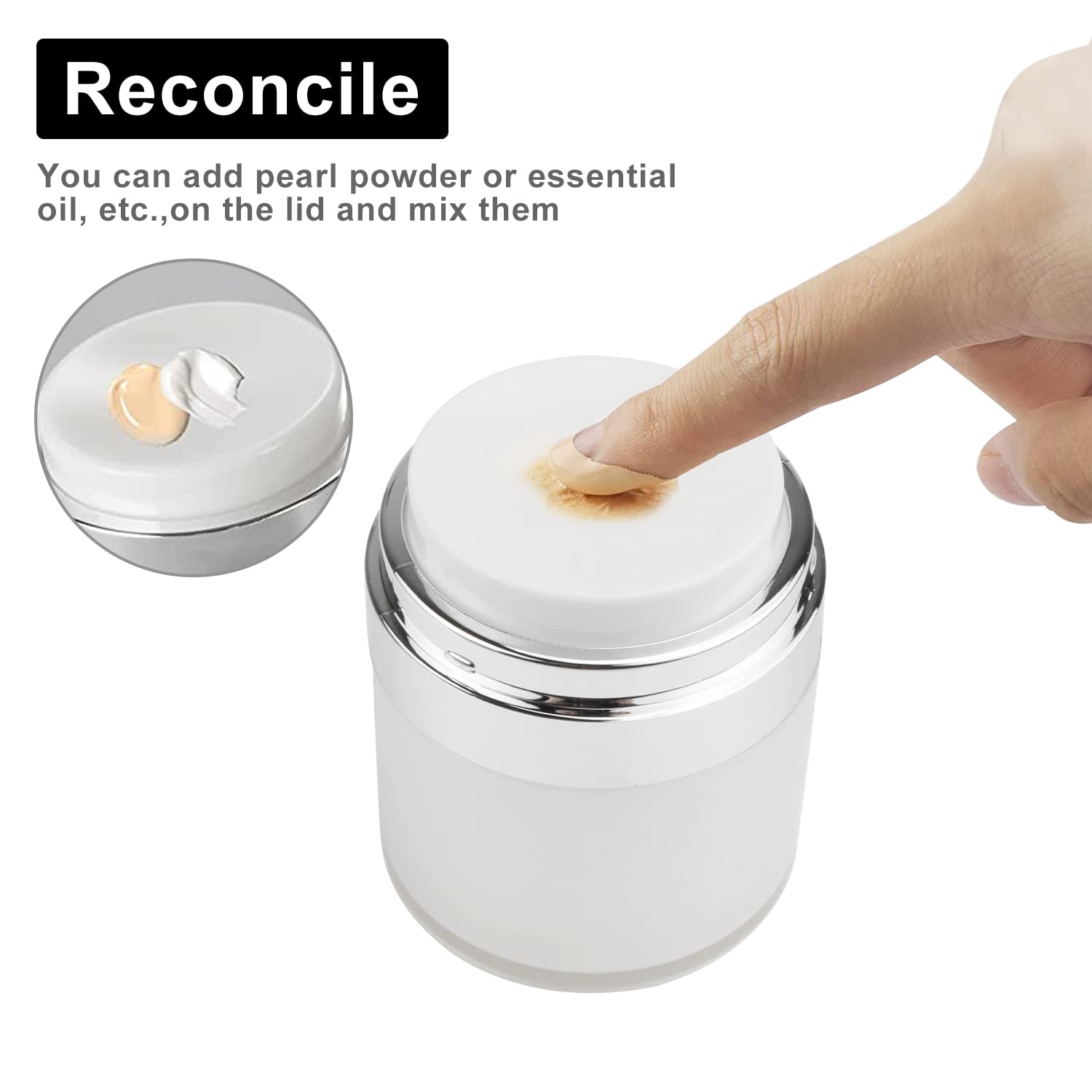 4 Pack 1 Oz/30ml Airless Pump Jars - Refillable Acrylic Vacuum Cosmetic Containers with Press Pump for Face Cream, Lotion & Moisturizer | Travel-Friendly Sample Jars for Skincare, Makeup & Eye Cream | Perfect for Home Use, Travel & Salon Professionals