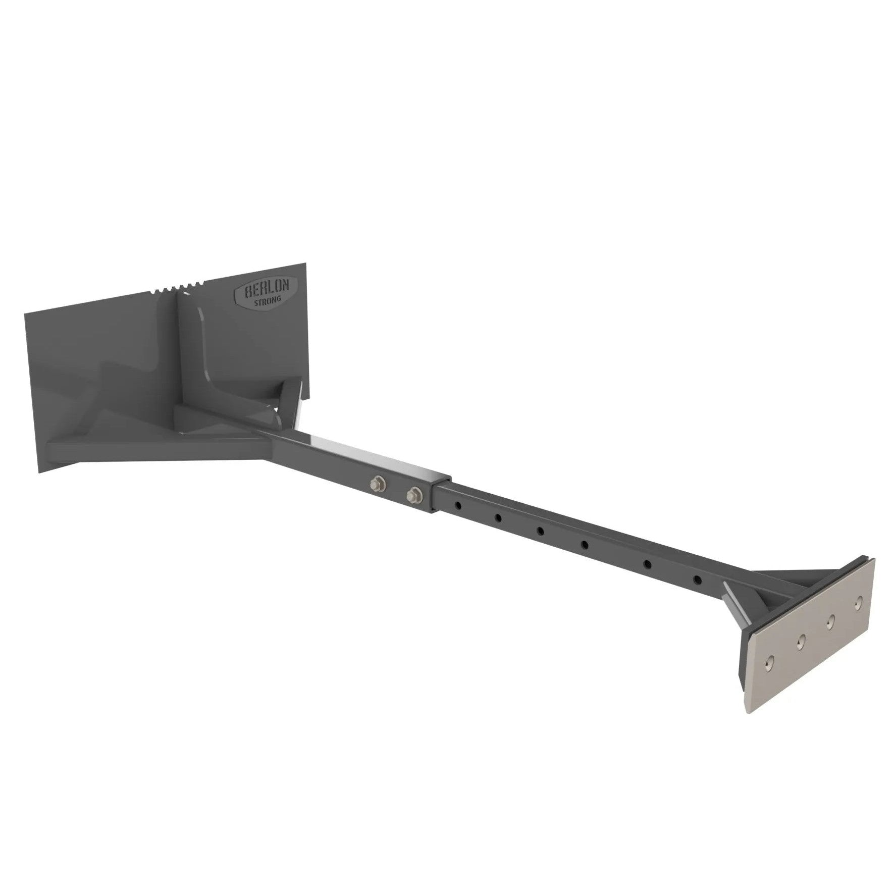 Berlon Skid Steer Material Pusher Attachment - Heavy Duty Construction Tool for Landscaping, Snow Removal & Debris Pushing