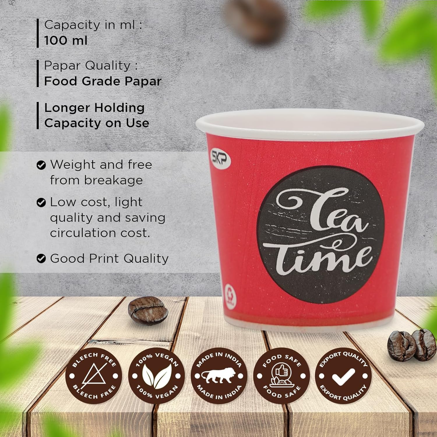 Eco-Friendly Disposable Paper Cups for Coffee & Tea - 80 Pack, 100ml (3.4oz) White Cups - Perfect for Office, Cafes, Parties & Events