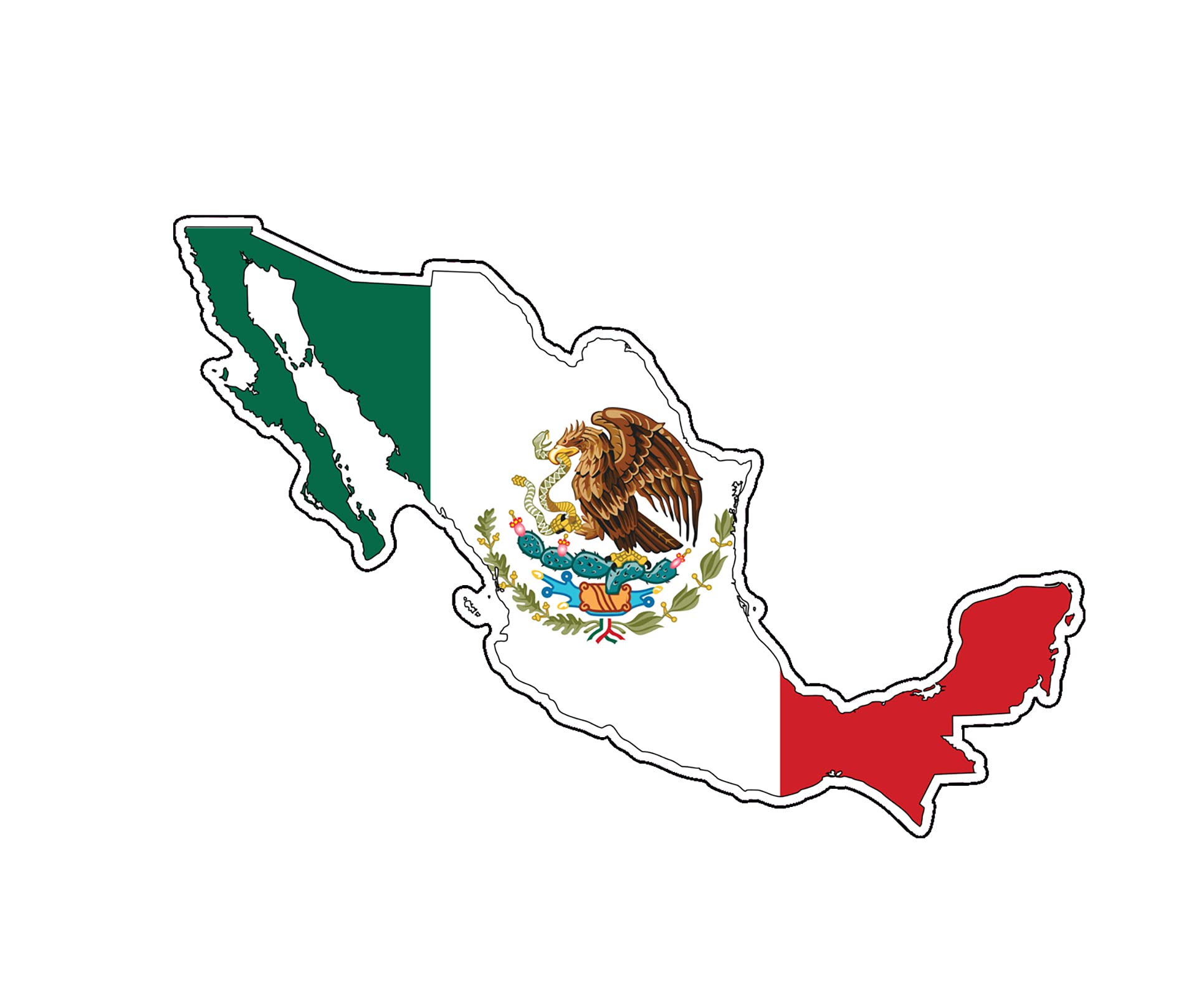 WickedGoodz Mexico Vinyl Decal - Durable Mexican Flag Bumper Sticker for Cars, Trucks, Laptops, Tumblers & Windows - Waterproof Outdoor Decoration for Home, Office & Travel Accessories