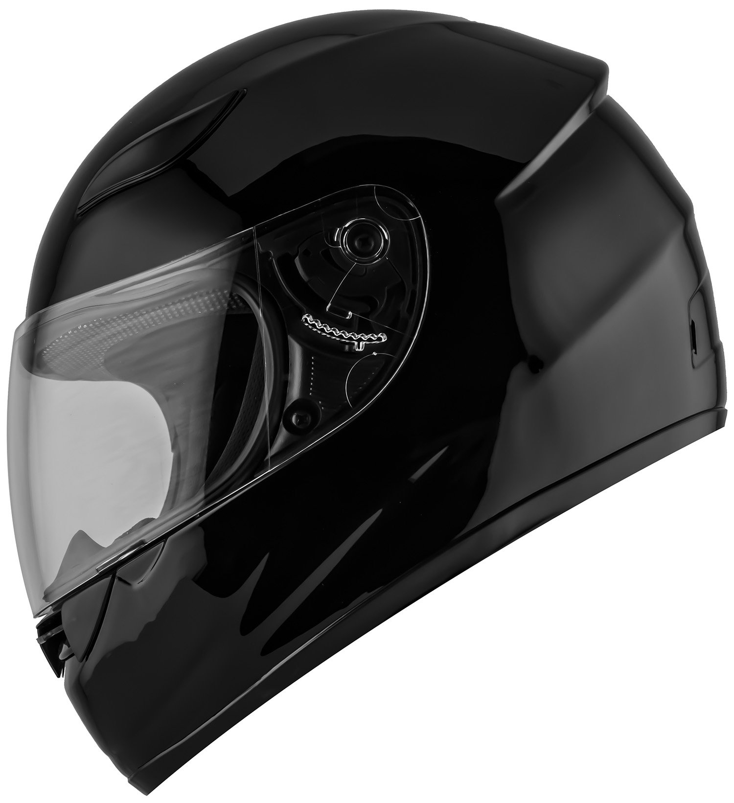 DK-110 Full Face Motorcycle Helmet Gloss Black - DOT Approved Safety Gear for Street Biking & Racing - Windproof & UV Protection for Men & Women Riders