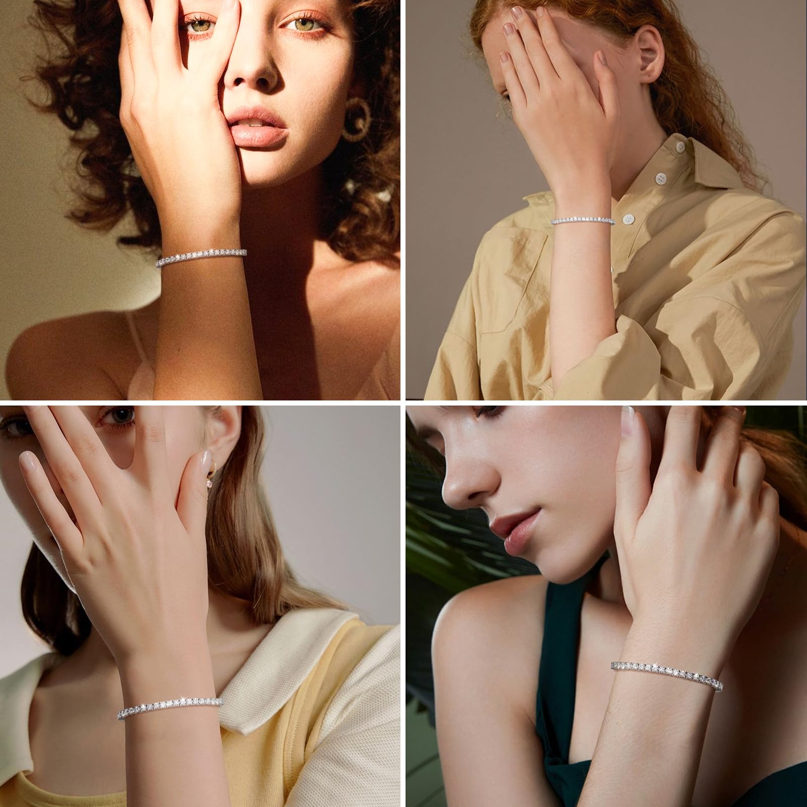 TUHE 1.92ct-21ct Moissanite Tennis Bracelet for Women & Men - 18k Gold Plated 925 Sterling Silver, 6-8.5 Inch, D Color VVS1 Lab-Grown Round Cut Stones - Perfect for Mother's Day Gifts, Anniversary Jewelry & Elegant Evening Wear