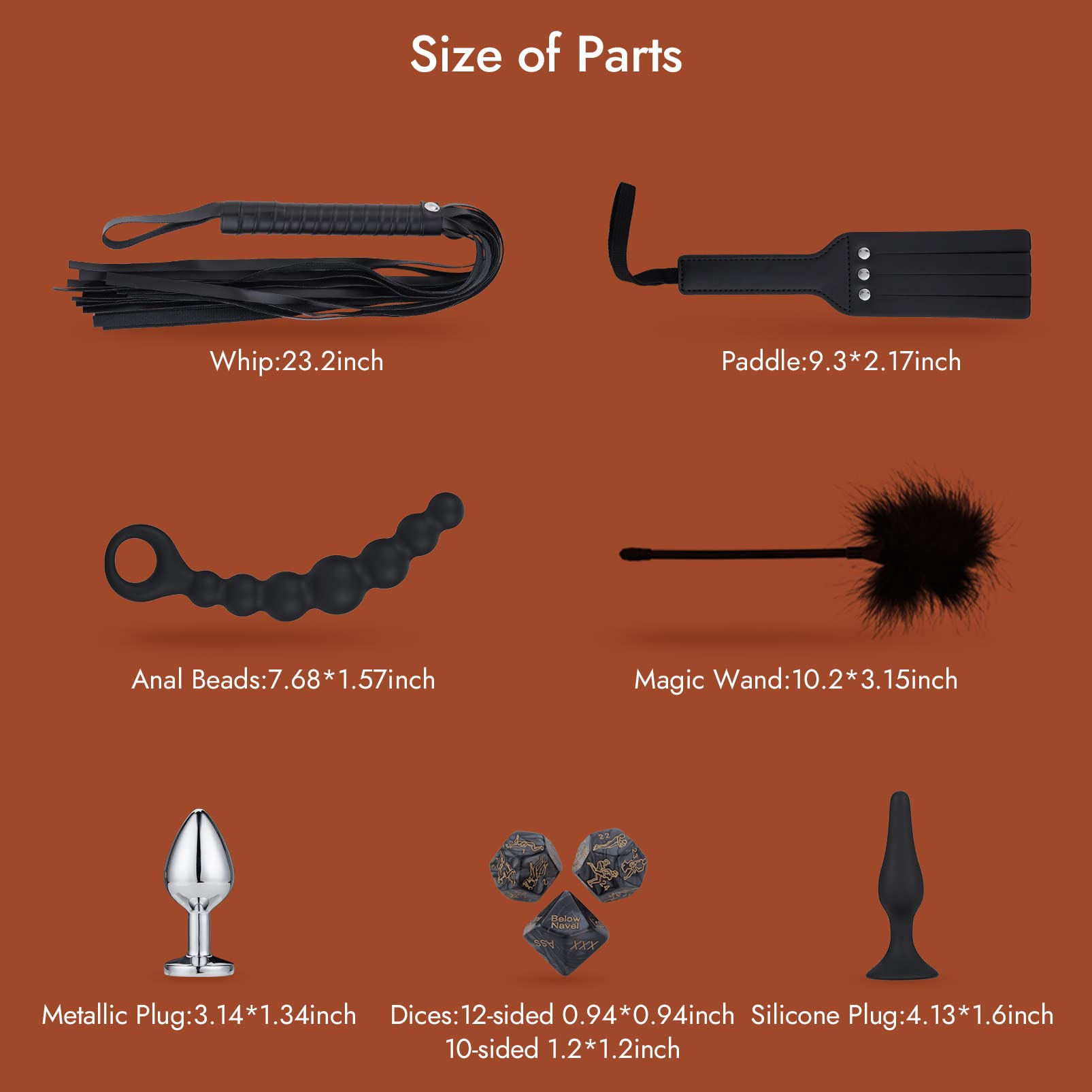 Premium BDSM Bondage Kit - Adjustable Handcuffs, Collar, Ankle Cuffs & 17-Piece Adult Toy Set for Couples | Sensual Play, Spicing Up Relationships & Intimate Exploration
