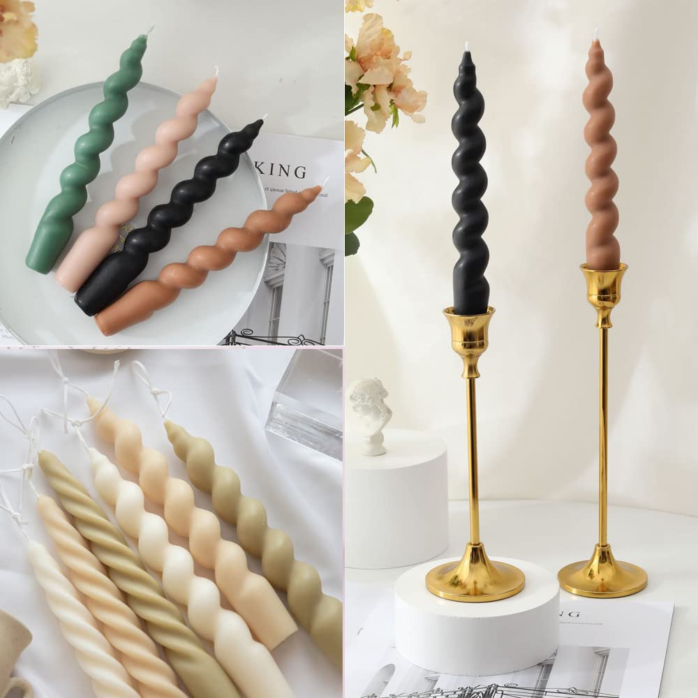 2PCS Long Twisted Silicone Candle Molds for DIY Aromatherapy Candles, Soap & Wax Making - 3D Pillar Candle Molds, Epoxy Resin Casting Molds for Unique Handmade Crafts - Perfect for Home Decor, Gifts & Relaxation Therapy