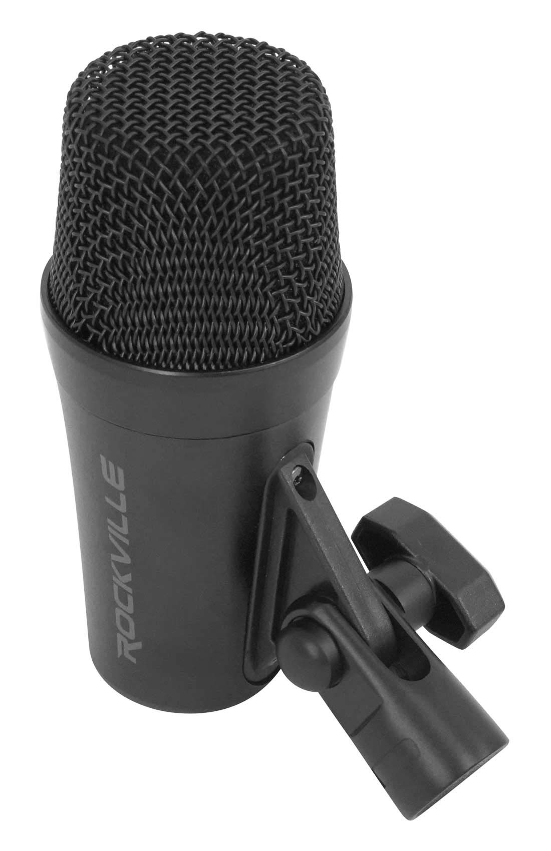 Rockville PRO-D7 Kit - 7-Piece Drum Microphone Set with Kick, Snare, Pencil Mics, Stands & Cables | Perfect for Live Performances, Studio Recording & Drum Mic'ing